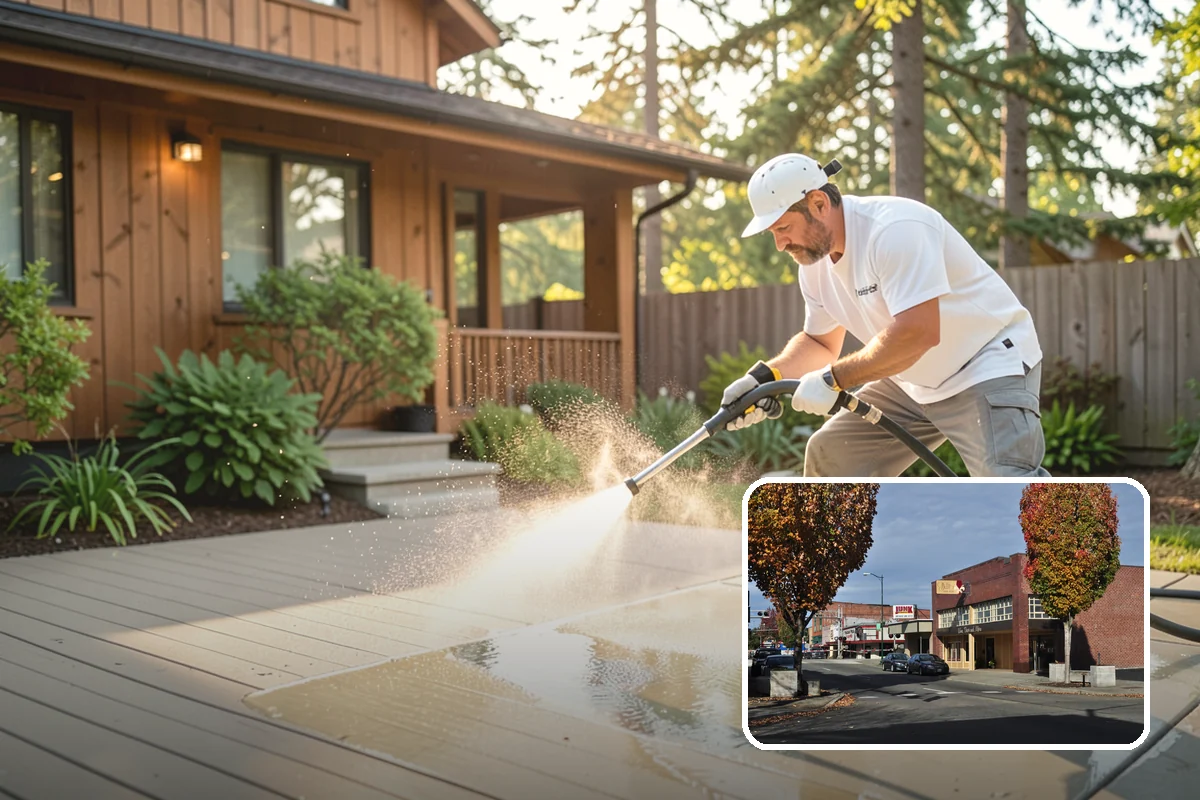 Deck Maintenance Cleaning in Puyallup, Pierce County, WA - Keeps light growth and grime in check