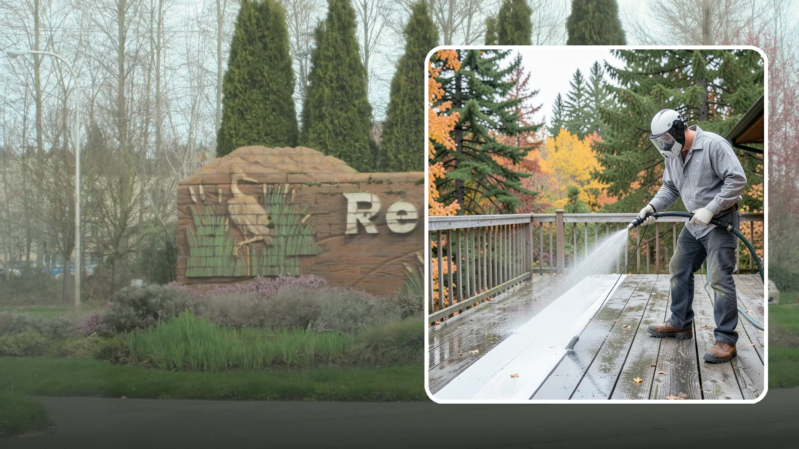 Deck Maintenance Cleaning in Renton, King County, WA - Keep a finished deck on a regular soft-wash schedule to hold off Northwest growth year over year.