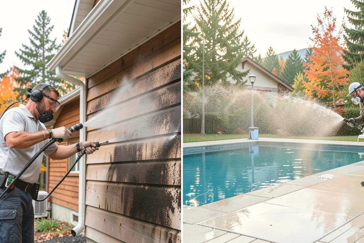 Deck Maintenance Cleaning in Ruston, Pierce County, WA - Clear the deck and rinse loose debris