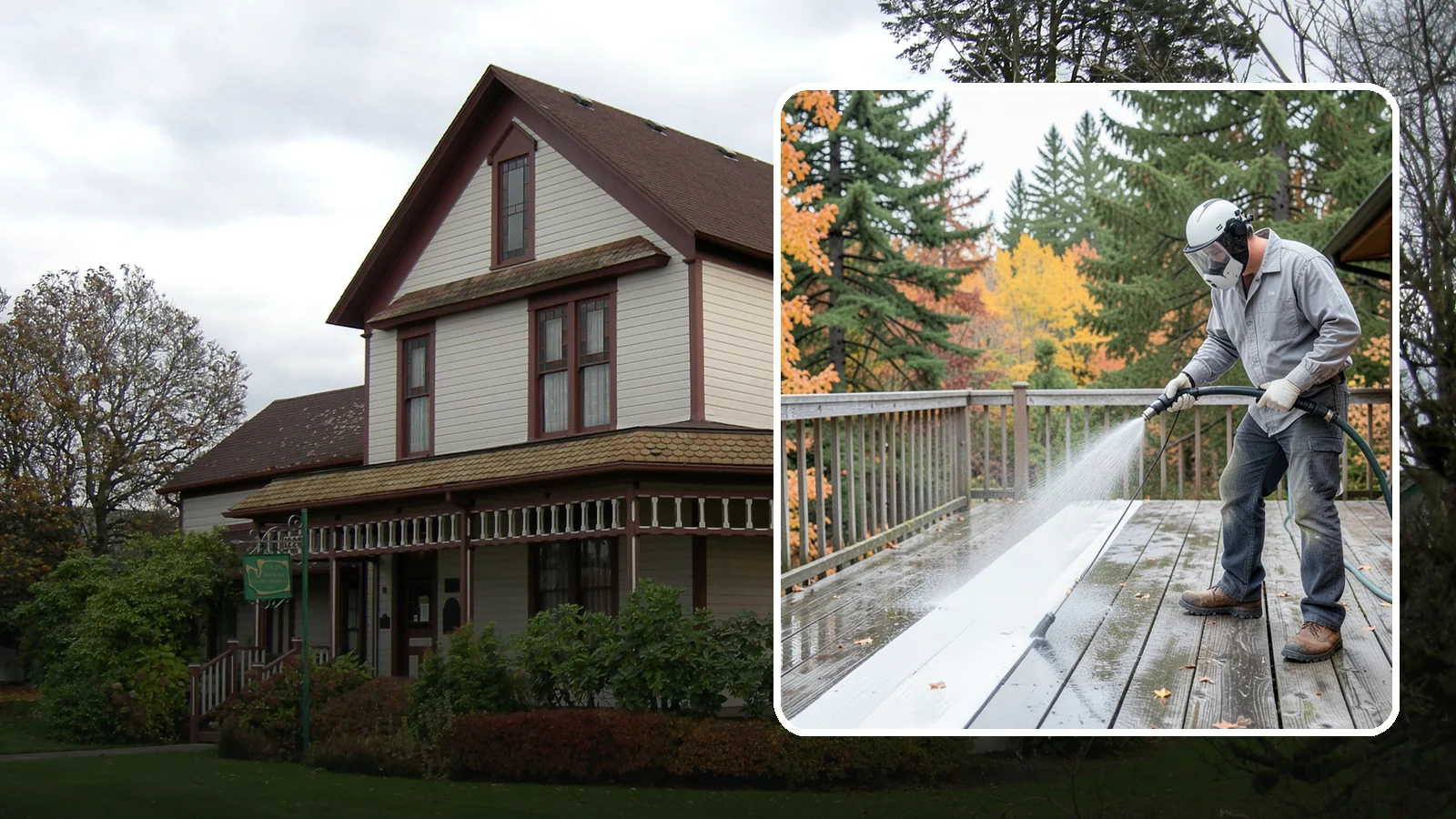 Deck Maintenance Cleaning in Sumner, Pierce County, WA - Keep a finished deck on a regular soft-wash schedule to hold off Northwest growth year over year.