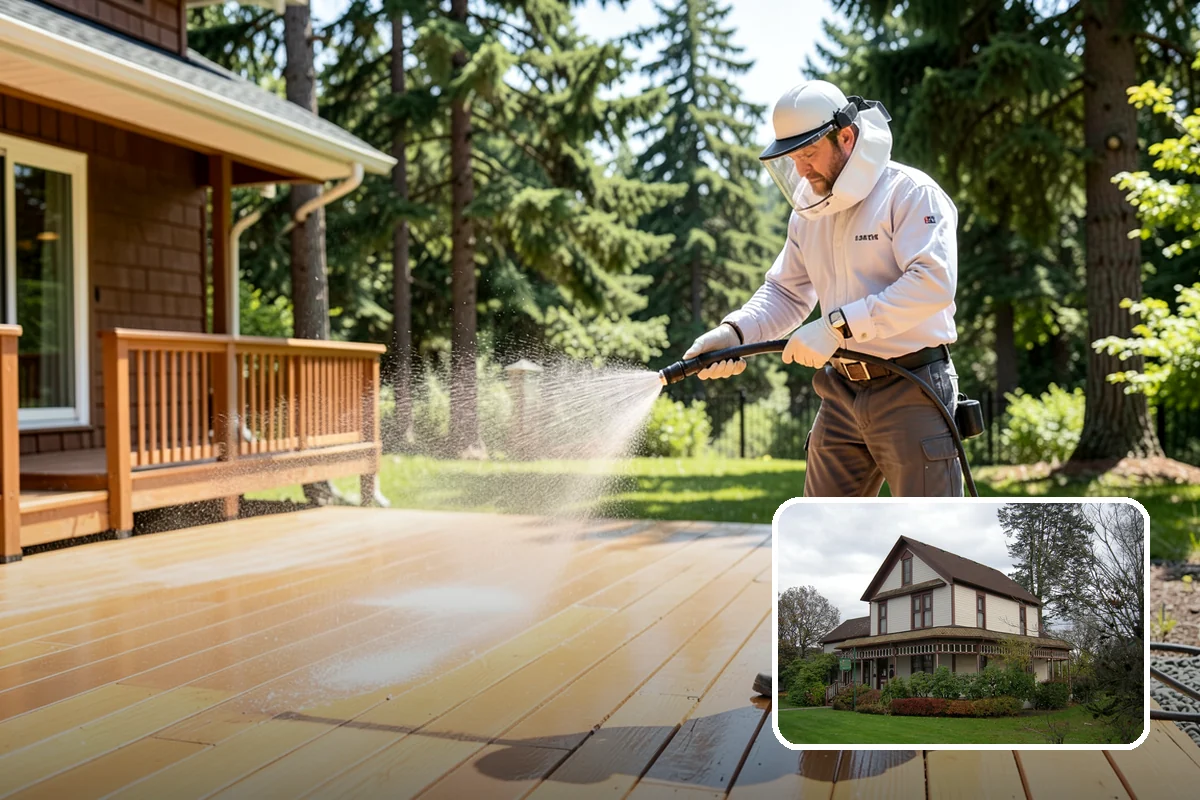 Deck Maintenance Cleaning in Sumner, Pierce County, WA - Keeps light growth and grime in check