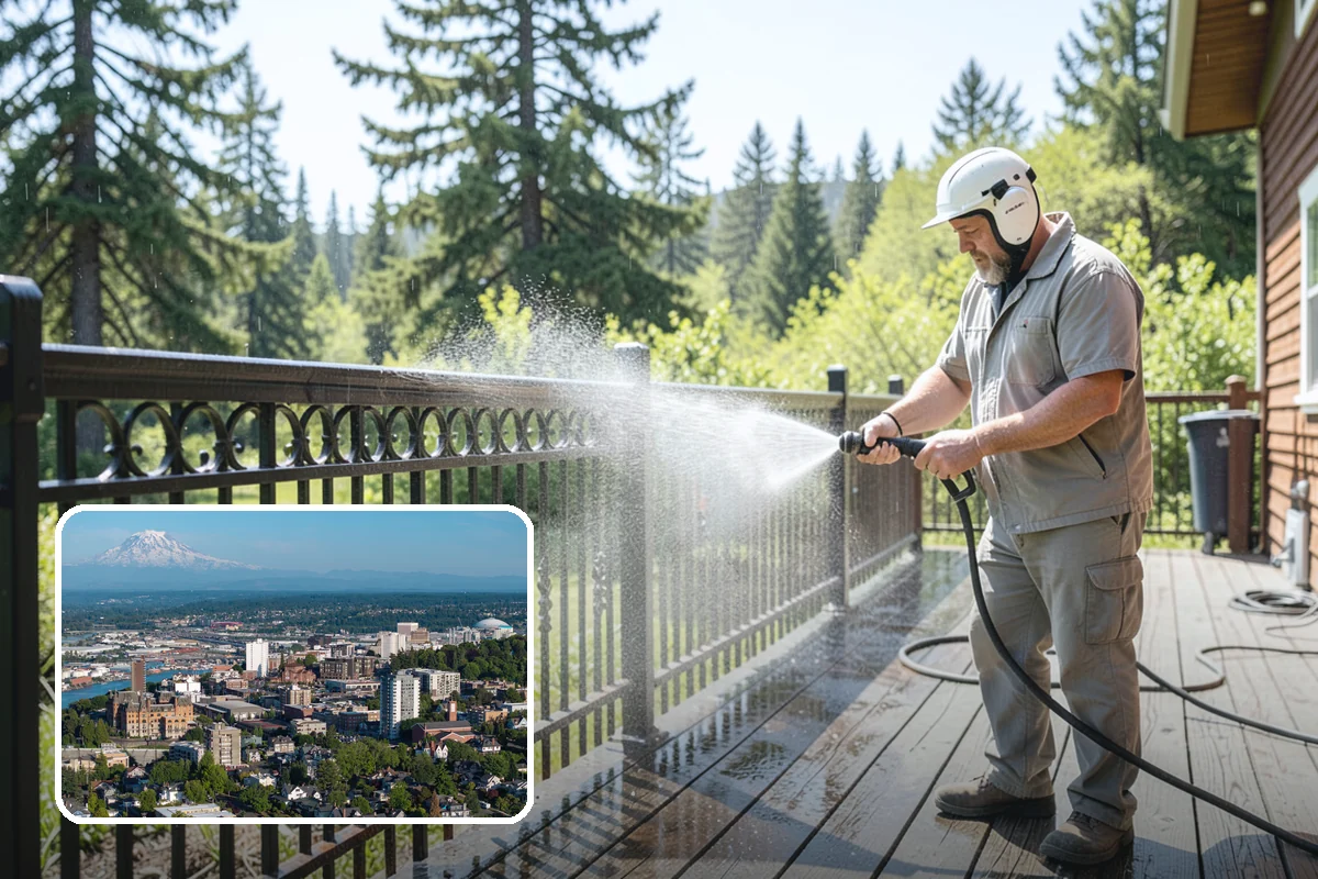 Deck Maintenance Cleaning in Tacoma, Pierce County, WA - Keeps light growth and grime in check