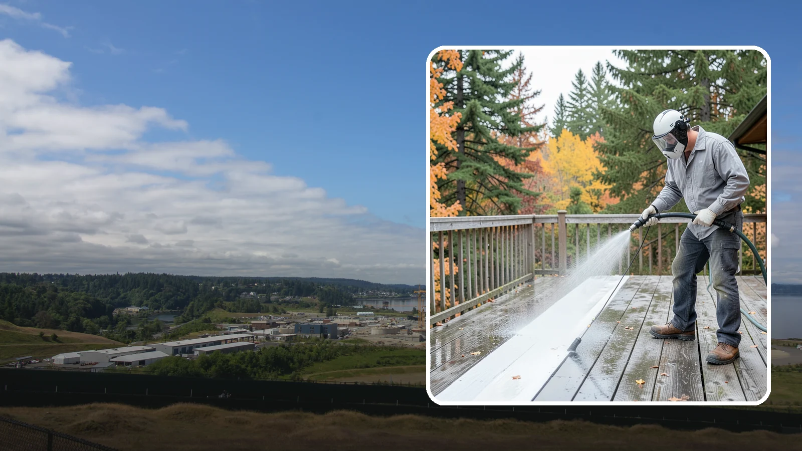 Deck Maintenance Cleaning in University Place, Pierce County, WA - Keep a finished deck on a regular soft-wash schedule to hold off Northwest growth year over year.
