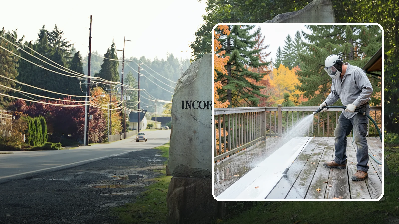 Deck Maintenance Cleaning in Wilkeson, Pierce County, WA - Keep a finished deck on a regular soft-wash schedule to hold off Northwest growth year over year.