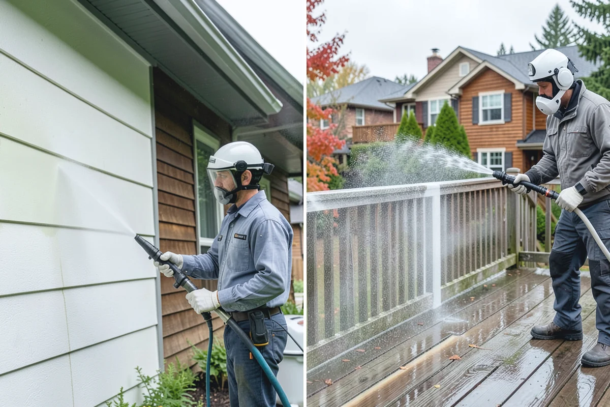 Deck Maintenance Cleaning in Wilkeson, Pierce County, WA - Clear the deck and rinse loose debris