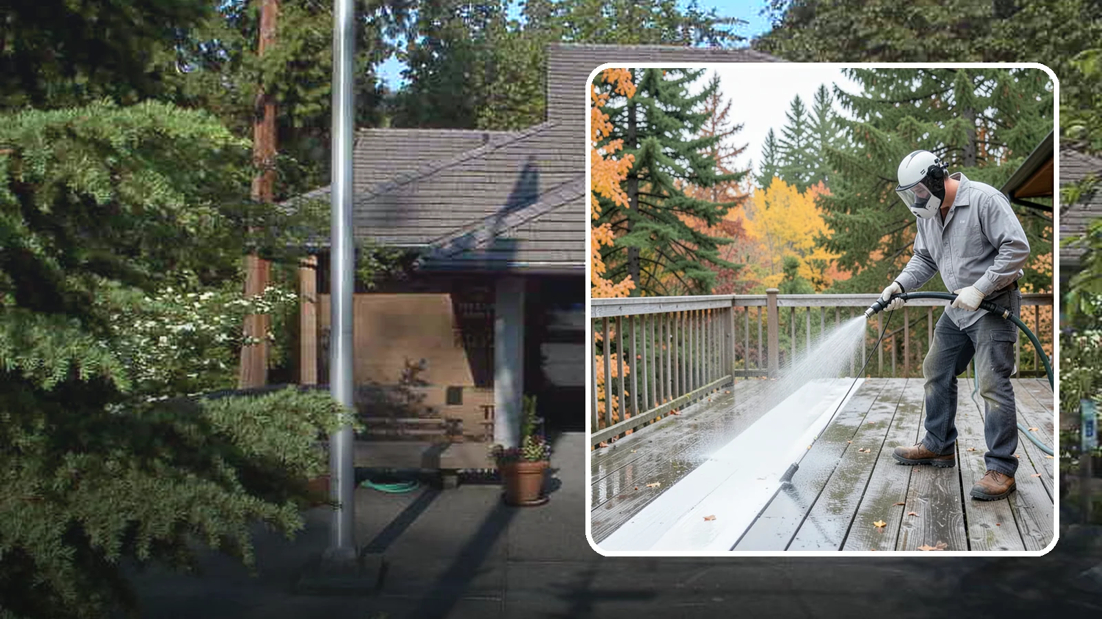 Deck Maintenance Cleaning in Yarrow Point, King County, WA - Keep a finished deck on a regular soft-wash schedule to hold off Northwest growth year over year.