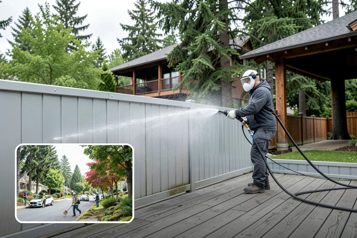 Deck Mildew Removal in Beaux Arts Village, King County, WA - Kills mildew at the source, not just the film