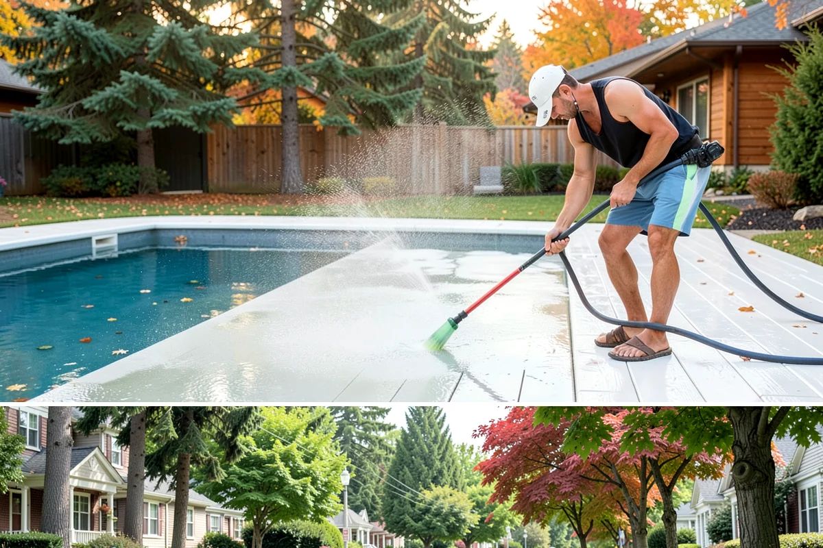 Deck Mildew Removal in Beaux Arts Village, King County, WA - Remove deck mildew in late spring and again in fall to stay ahead of damp conditions.