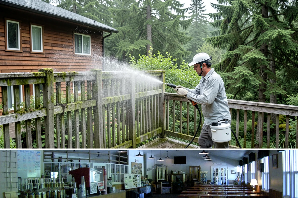 Deck Mildew Removal in Black Diamond, King County, WA - Remove deck mildew in late spring and again in fall to stay ahead of damp conditions.