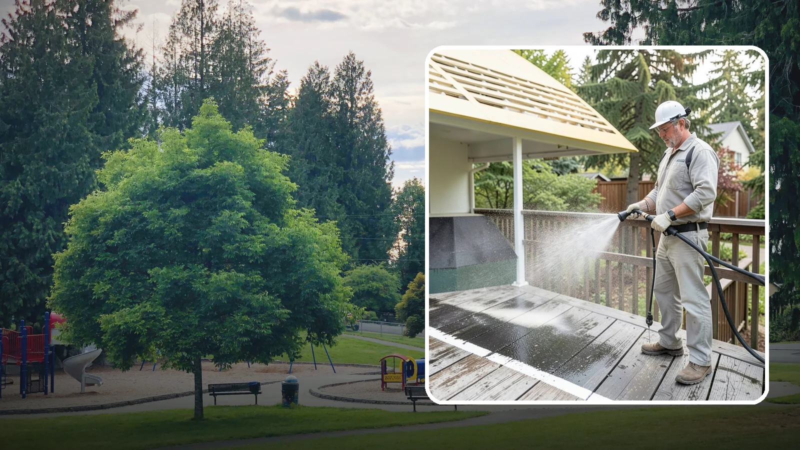 Deck Mildew Removal in Bonney Lake, Pierce County, WA - Kill and remove the mildew that shaded, damp Washington decks grow between the boards.