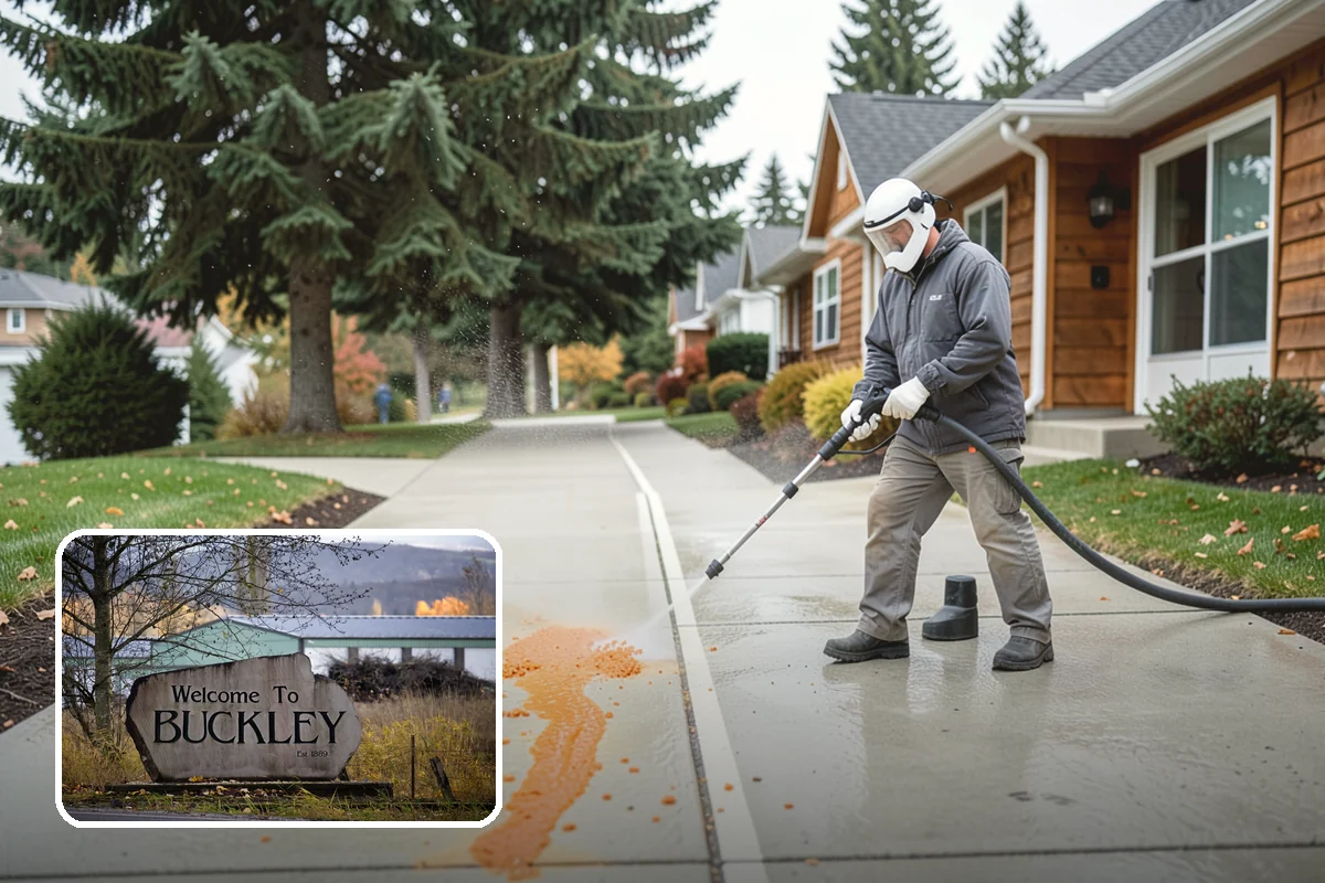 Deck Mildew Removal in Buckley, Pierce County, WA - Kills mildew at the source, not just the film