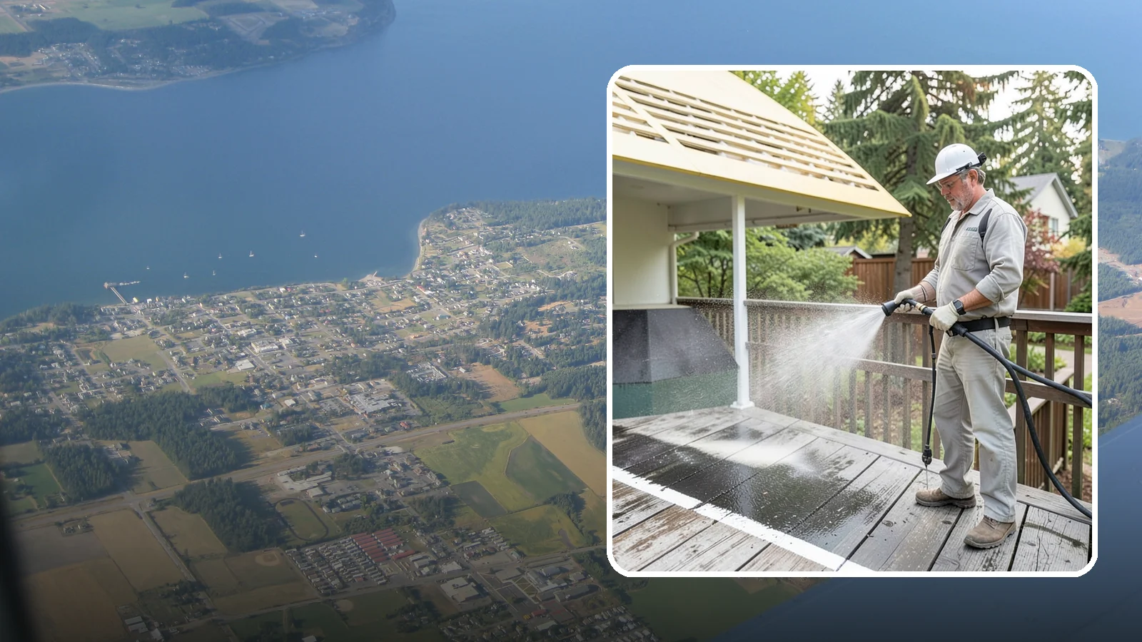 Deck Mildew Removal in Coupeville, Island County, WA - Kill and remove the mildew that shaded, damp Washington decks grow between the boards.