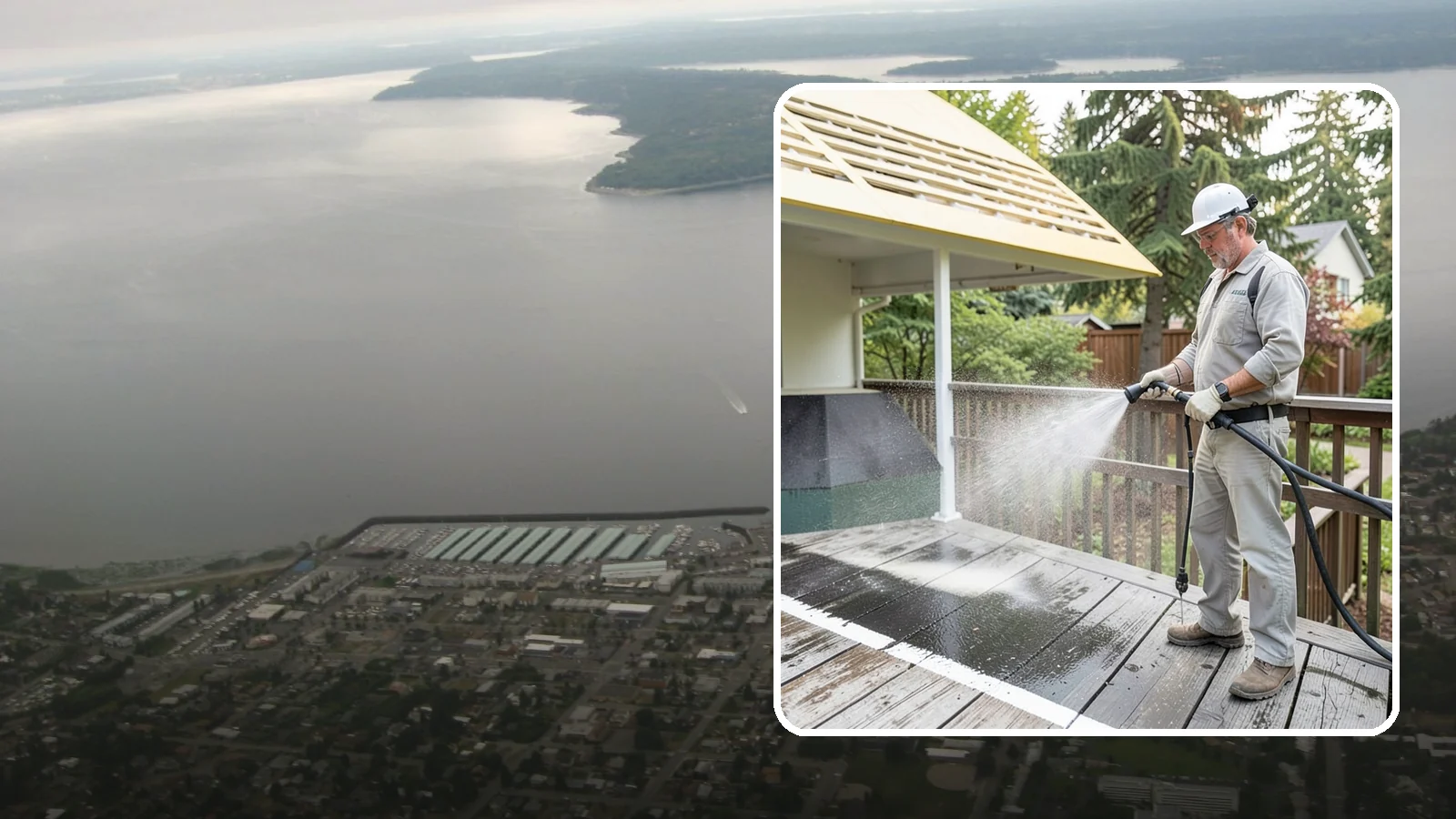 Deck Mildew Removal in Des Moines, King County, WA - Kill and remove the mildew that shaded, damp Washington decks grow between the boards.