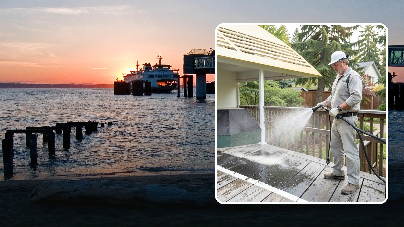 Deck Mildew Removal in Edmonds, Snohomish County, WA - Kill and remove the mildew that shaded, damp Washington decks grow between the boards.