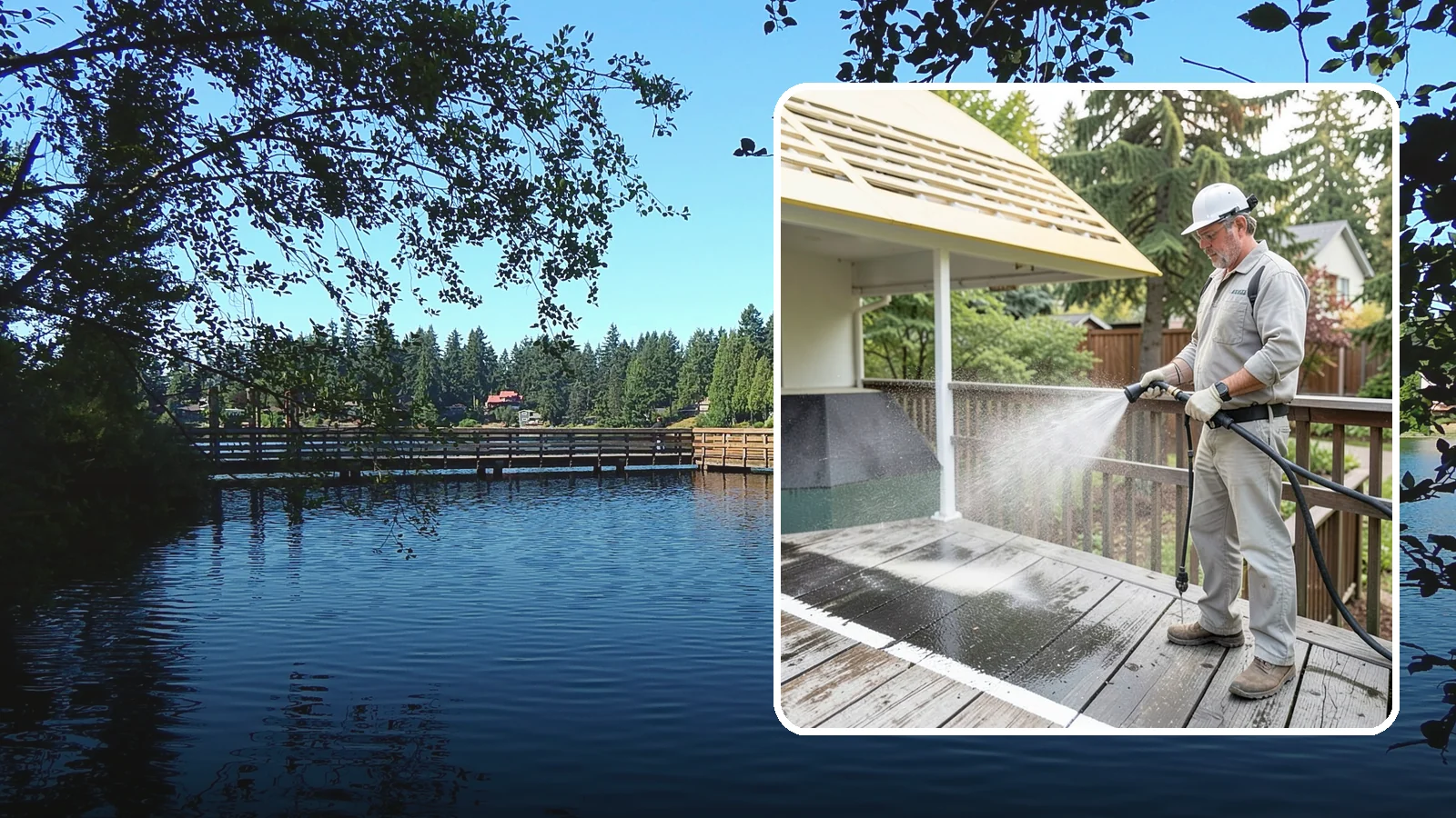 Deck Mildew Removal in Federal Way, King County, WA - Kill and remove the mildew that shaded, damp Washington decks grow between the boards.