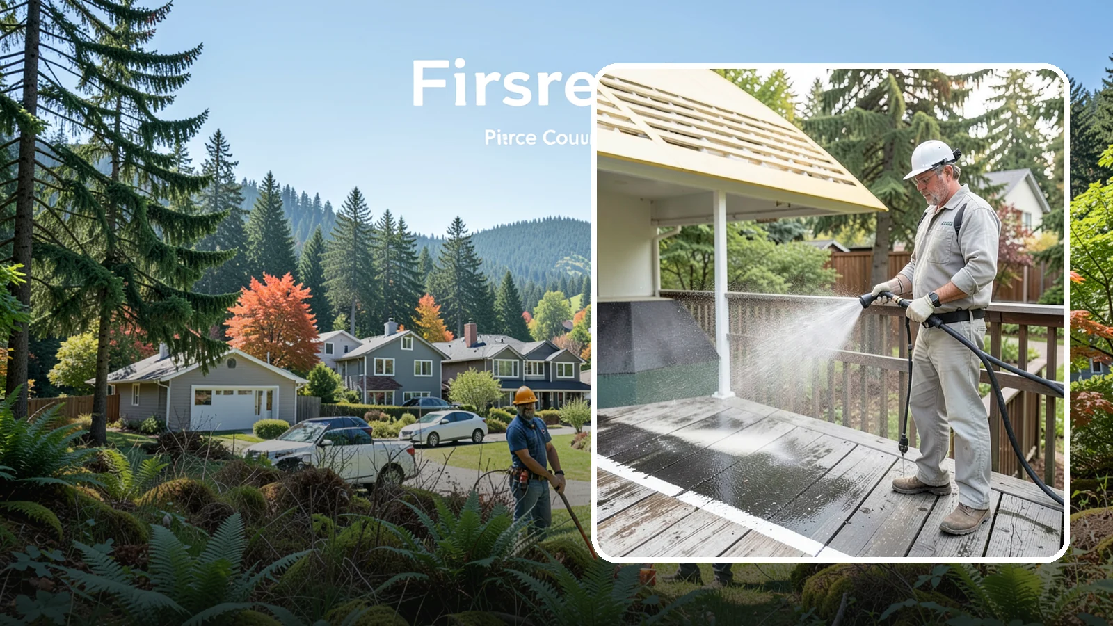 Deck Mildew Removal in Fircrest, Pierce County, WA - Kill and remove the mildew that shaded, damp Washington decks grow between the boards.