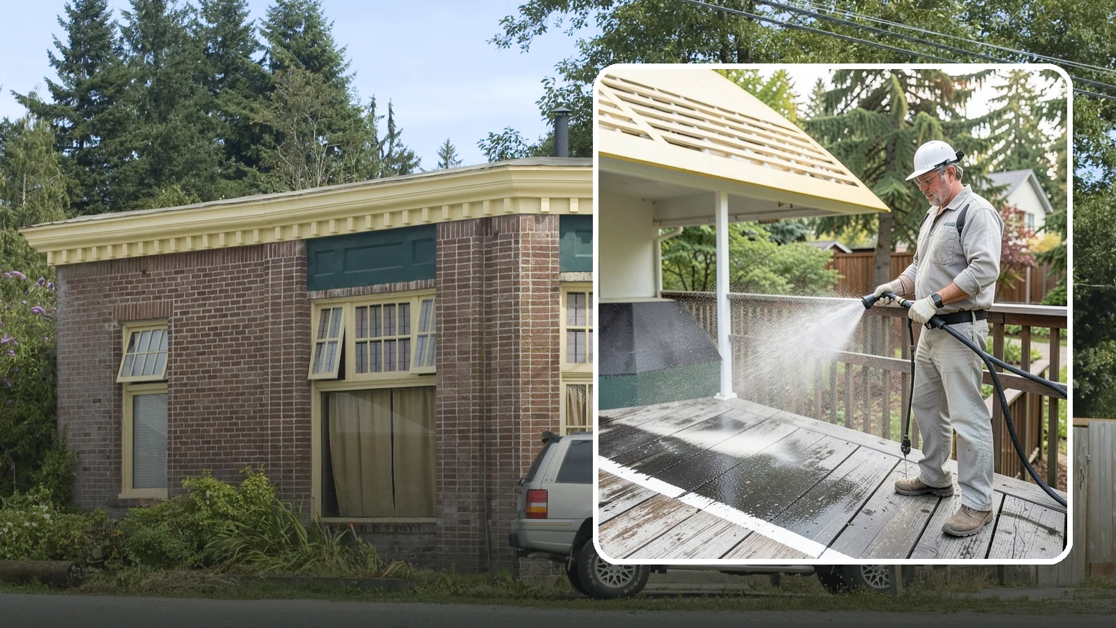 Deck Mildew Removal in Hamilton, Skagit County, WA - Kill and remove the mildew that shaded, damp Washington decks grow between the boards.
