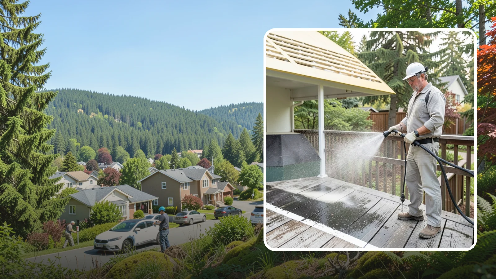 Deck Mildew Removal in Index, Snohomish County, WA - Kill and remove the mildew that shaded, damp Washington decks grow between the boards.