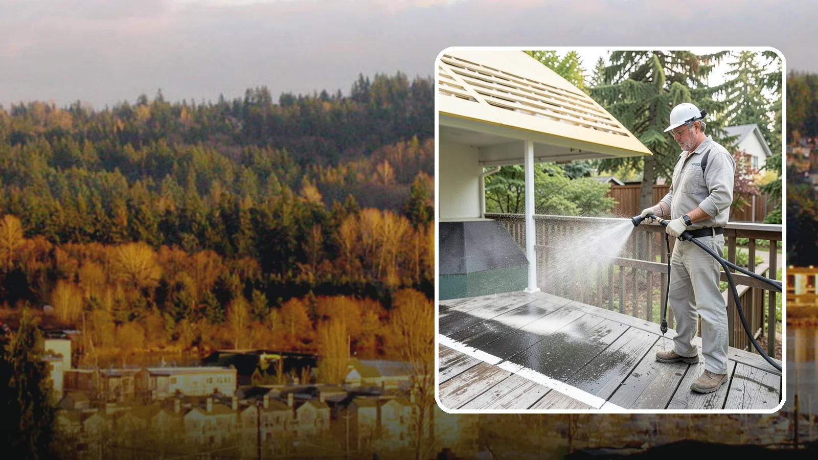 Deck Mildew Removal in Kenmore, King County, WA - Kill and remove the mildew that shaded, damp Washington decks grow between the boards.