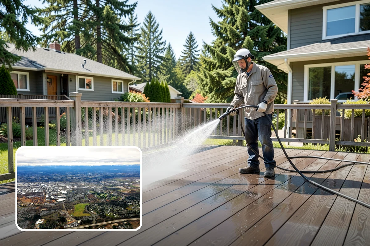 Deck Mildew Removal in Kent, King County, WA - Kills mildew at the source, not just the film