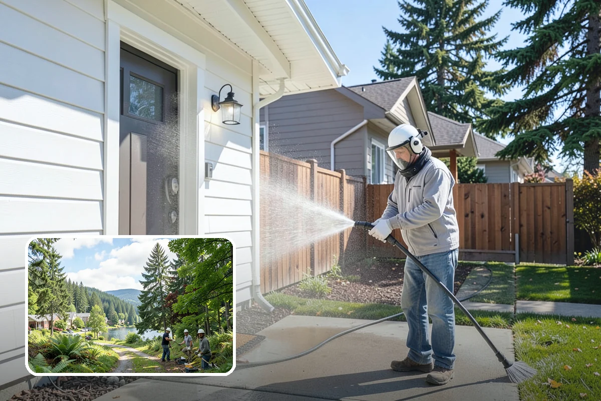 Deck Mildew Removal in Lake Forest Park, King County, WA - Kills mildew at the source, not just the film