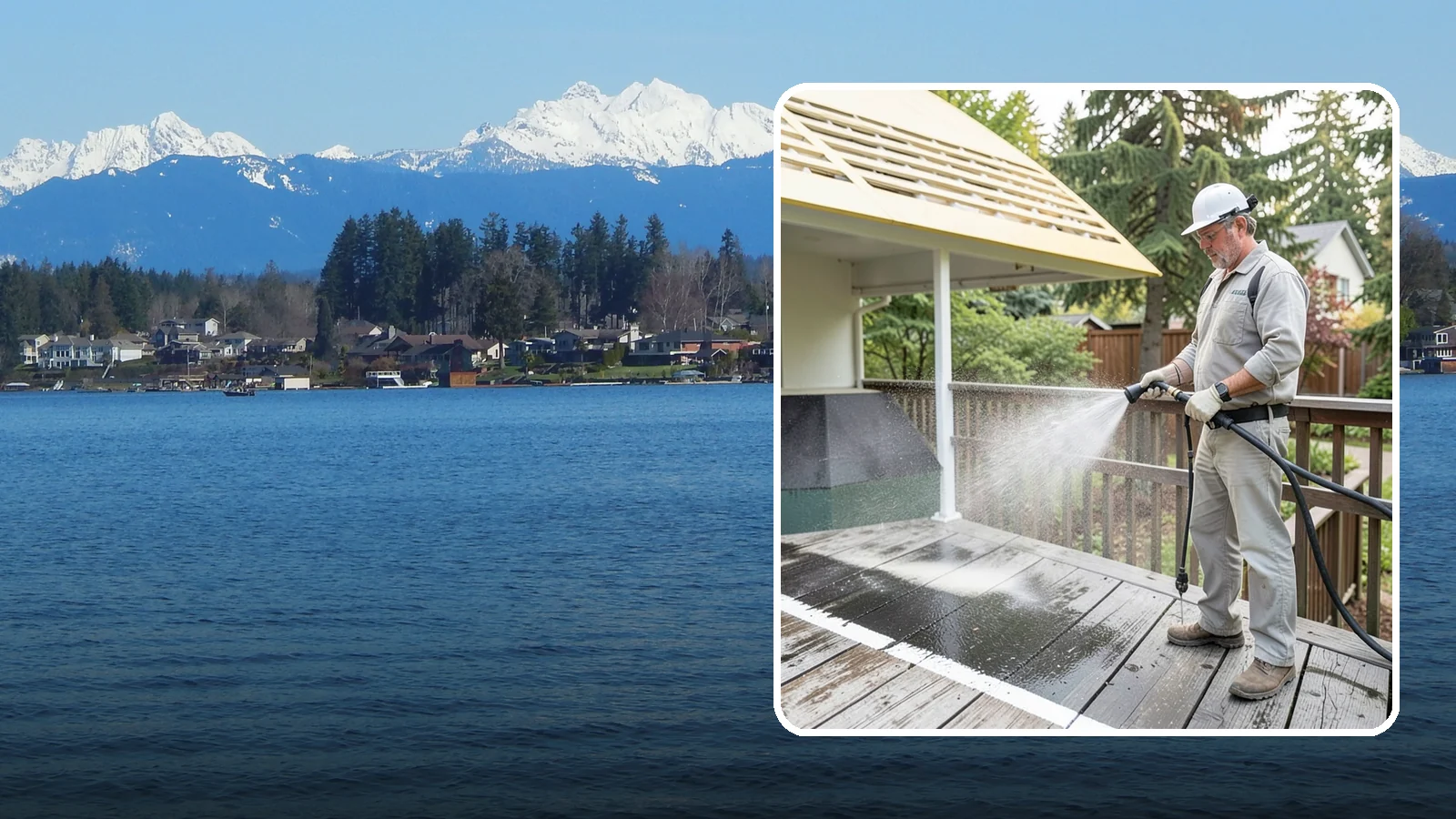 Deck Mildew Removal in Lake Stevens, Snohomish County, WA - Kill and remove the mildew that shaded, damp Washington decks grow between the boards.