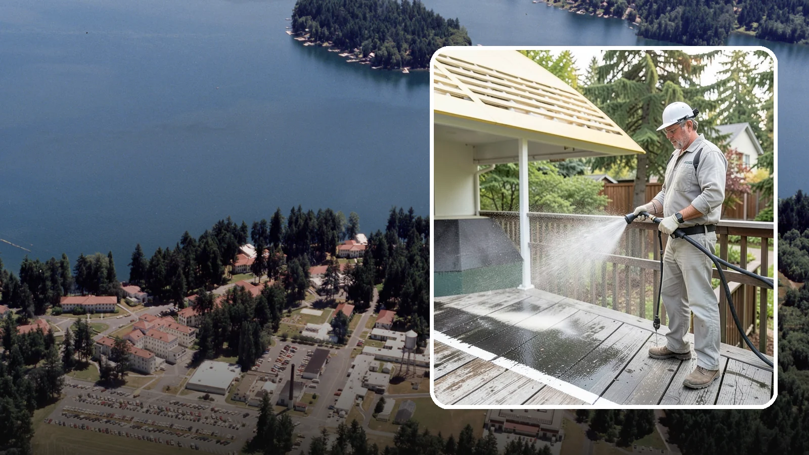 Deck Mildew Removal in Lakewood, Pierce County, WA - Kill and remove the mildew that shaded, damp Washington decks grow between the boards.