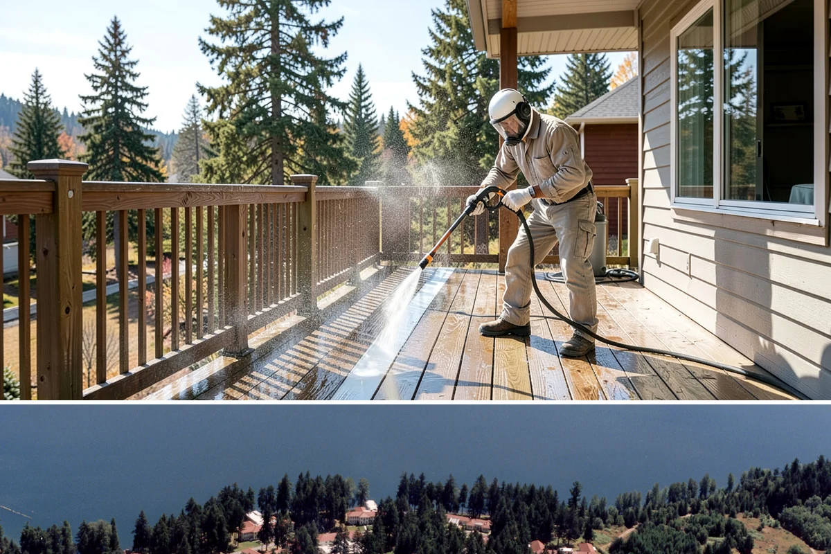 Deck Mildew Removal in Lakewood, Pierce County, WA - Remove deck mildew in late spring and again in fall to stay ahead of damp conditions.