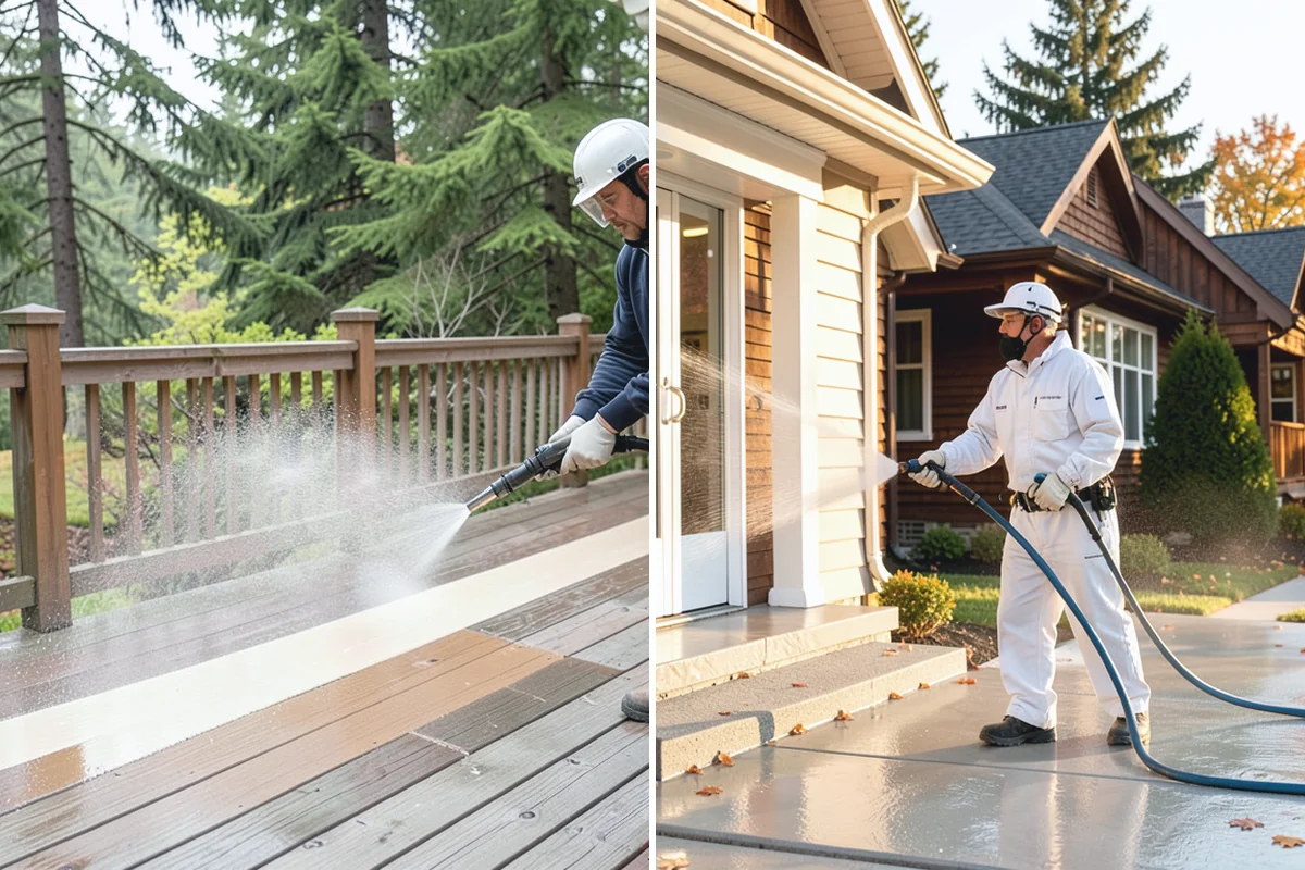 Deck Mildew Removal in Marysville, Snohomish County, WA - Apply a mildew-killing treatment to the boards