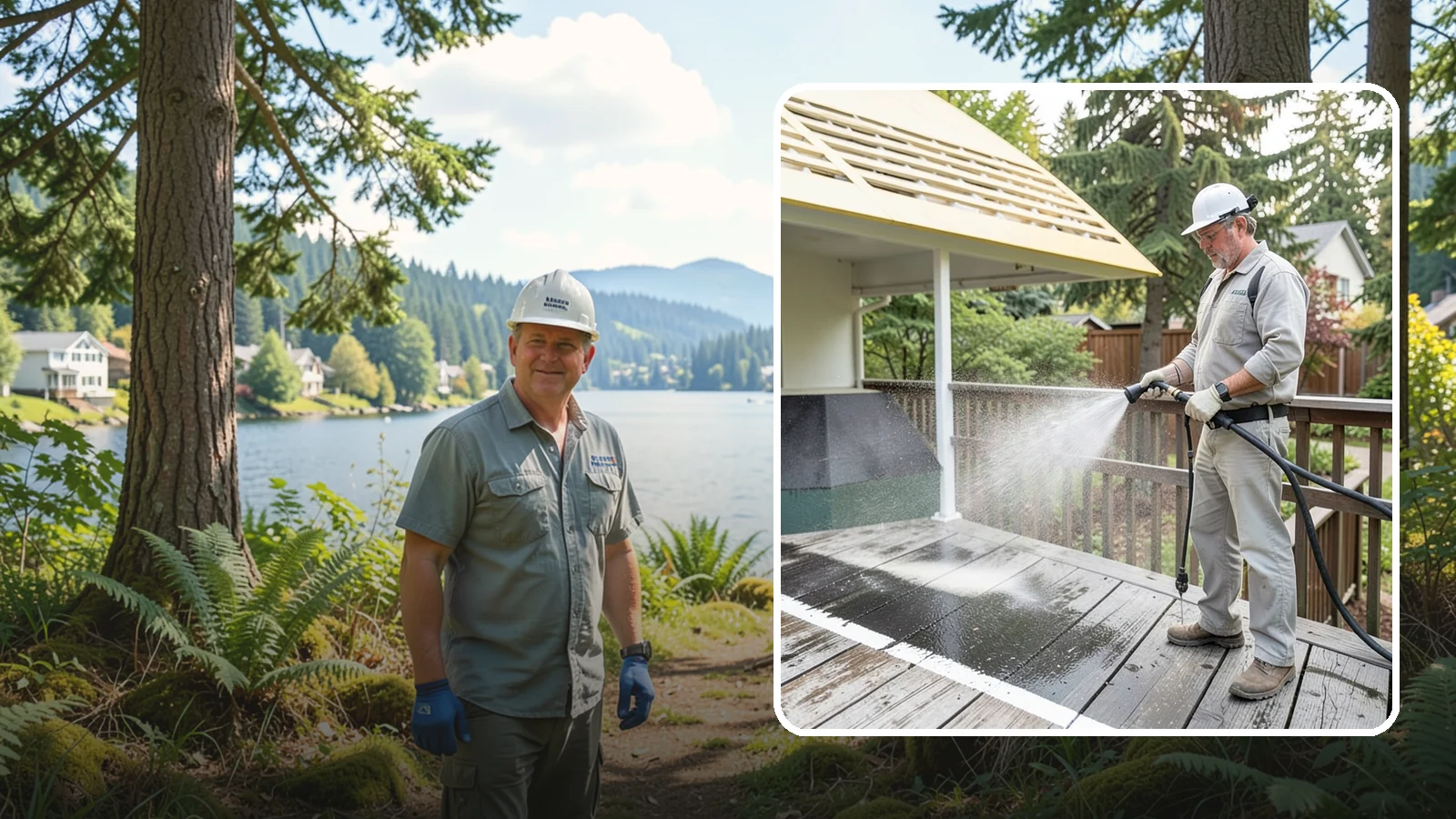 Deck Mildew Removal in Milton, King County, WA - Kill and remove the mildew that shaded, damp Washington decks grow between the boards.