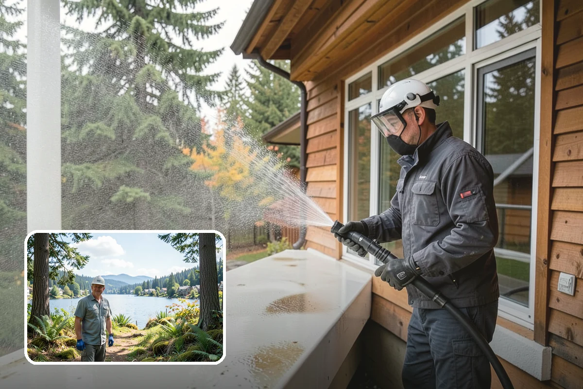 Deck Mildew Removal in Milton, King County, WA - Kills mildew at the source, not just the film