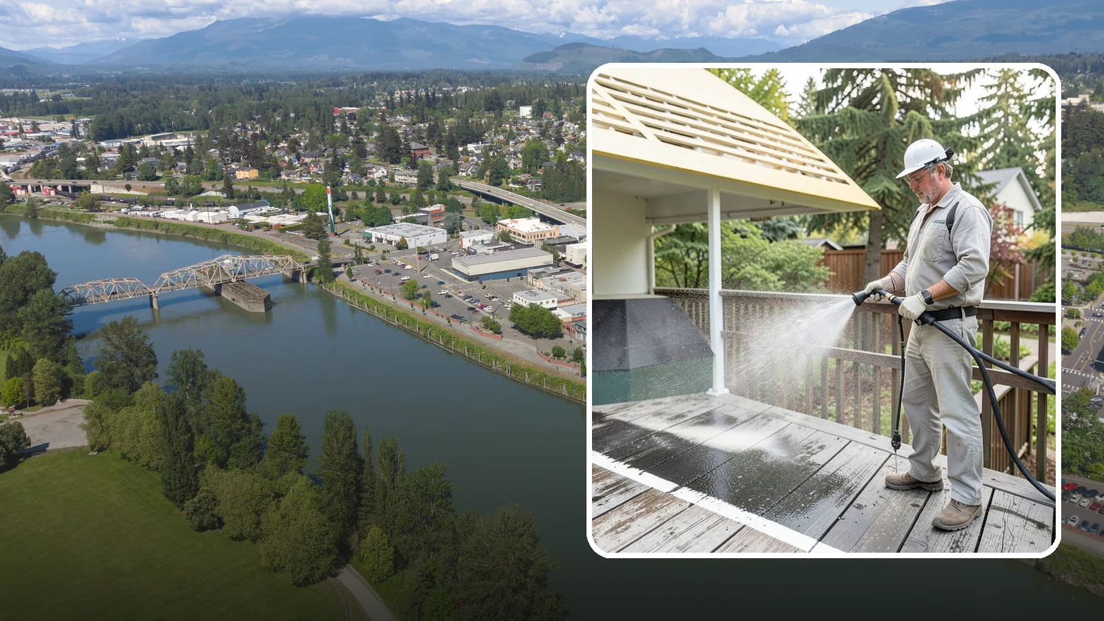 Deck Mildew Removal in Mount Vernon, Skagit County, WA - Kill and remove the mildew that shaded, damp Washington decks grow between the boards.