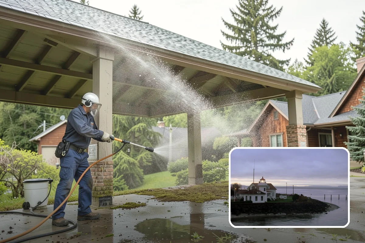Deck Mildew Removal in Mukilteo, Snohomish County, WA - Kills mildew at the source, not just the film