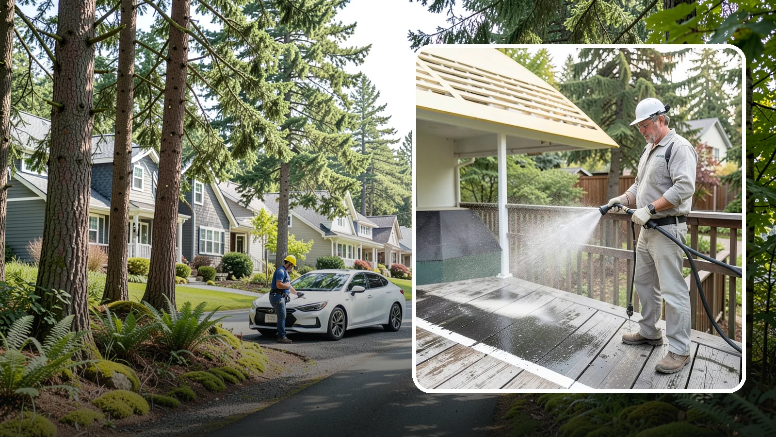 Deck Mildew Removal in Normandy Park, King County, WA - Kill and remove the mildew that shaded, damp Washington decks grow between the boards.