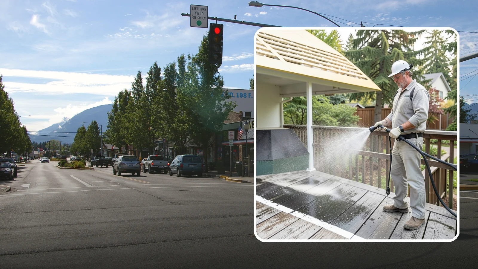 Deck Mildew Removal in North Bend, King County, WA - Kill and remove the mildew that shaded, damp Washington decks grow between the boards.