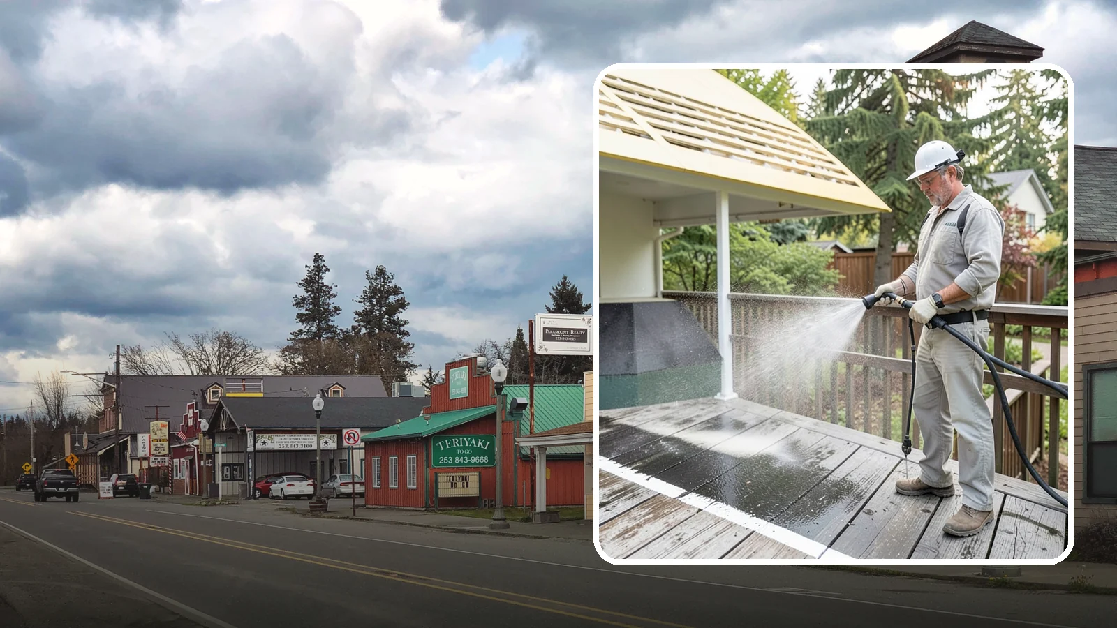 Deck Mildew Removal in Roy, Pierce County, WA - Kill and remove the mildew that shaded, damp Washington decks grow between the boards.