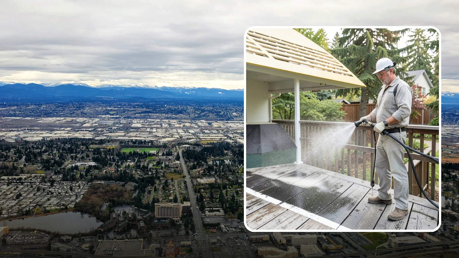 Deck Mildew Removal in SeaTac, King County, WA - Kill and remove the mildew that shaded, damp Washington decks grow between the boards.
