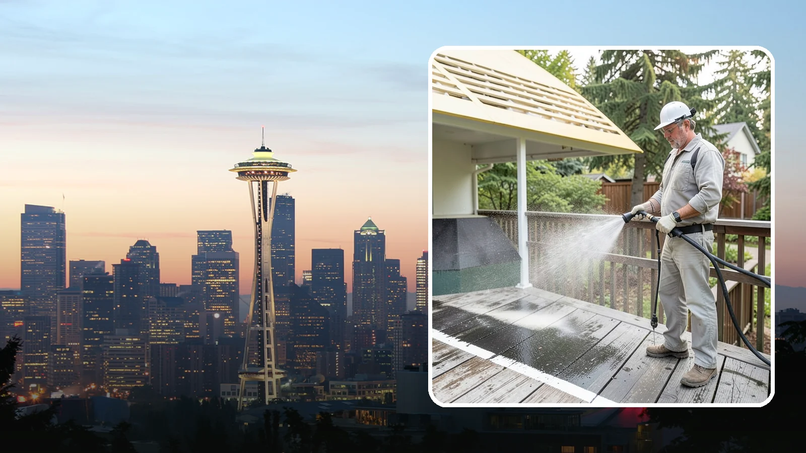 Deck Mildew Removal in Seattle, King County, WA - Kill and remove the mildew that shaded, damp Washington decks grow between the boards.