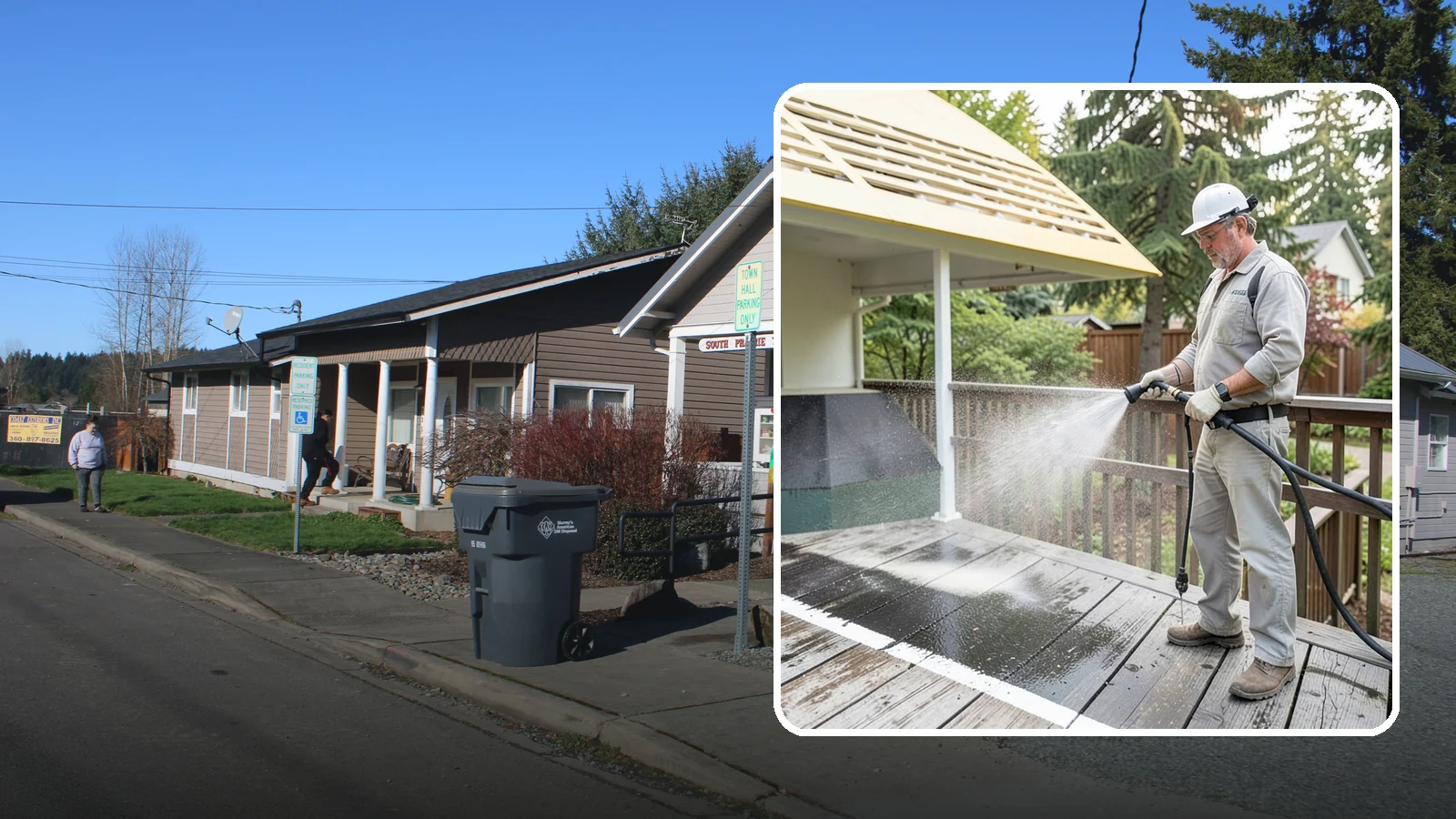 Deck Mildew Removal in South Prairie, Pierce County, WA - Kill and remove the mildew that shaded, damp Washington decks grow between the boards.