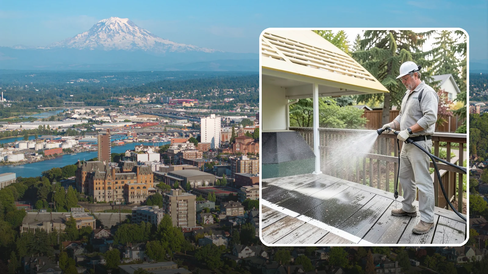 Deck Mildew Removal in Tacoma, Pierce County, WA - Kill and remove the mildew that shaded, damp Washington decks grow between the boards.