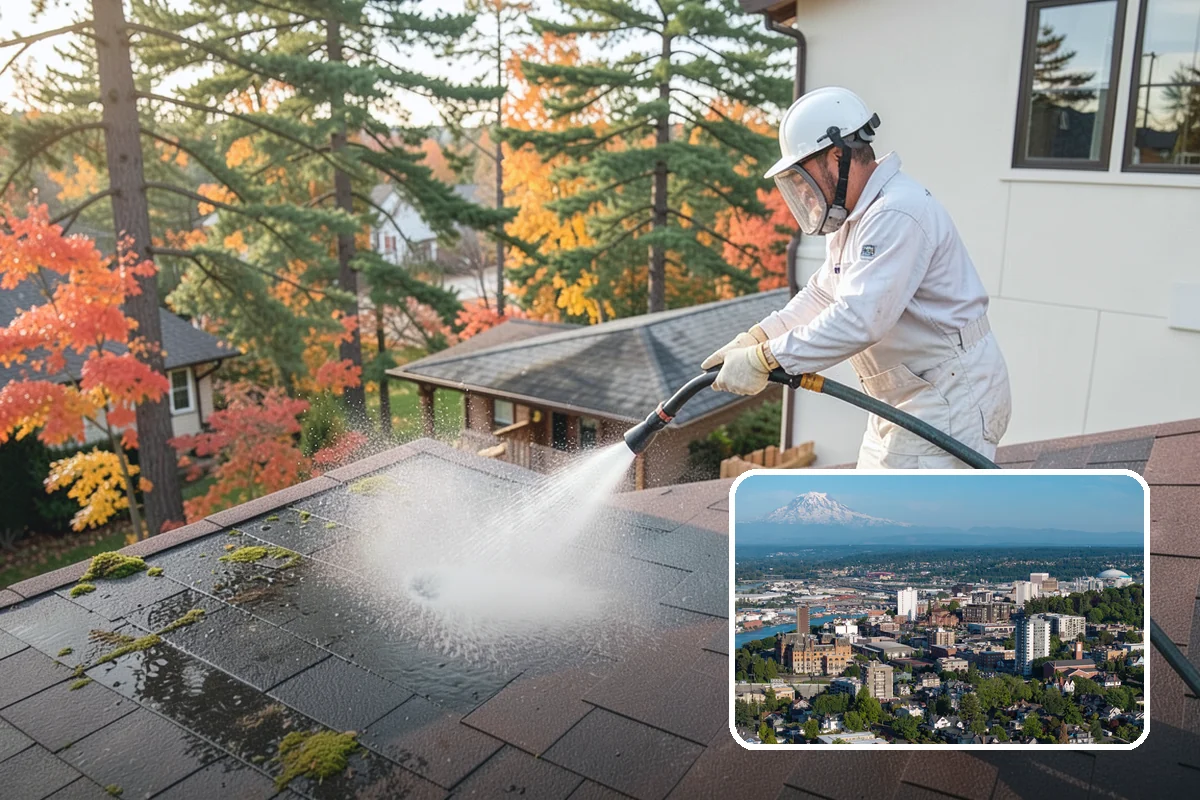 Deck Mildew Removal in Tacoma, Pierce County, WA - Kills mildew at the source, not just the film