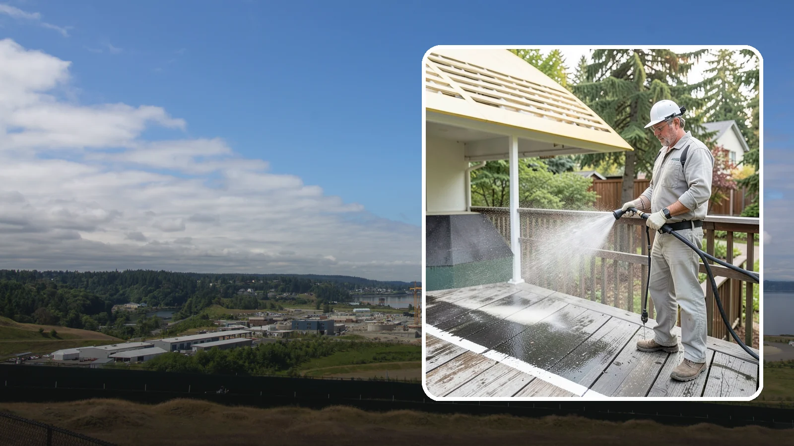 Deck Mildew Removal in University Place, Pierce County, WA - Kill and remove the mildew that shaded, damp Washington decks grow between the boards.
