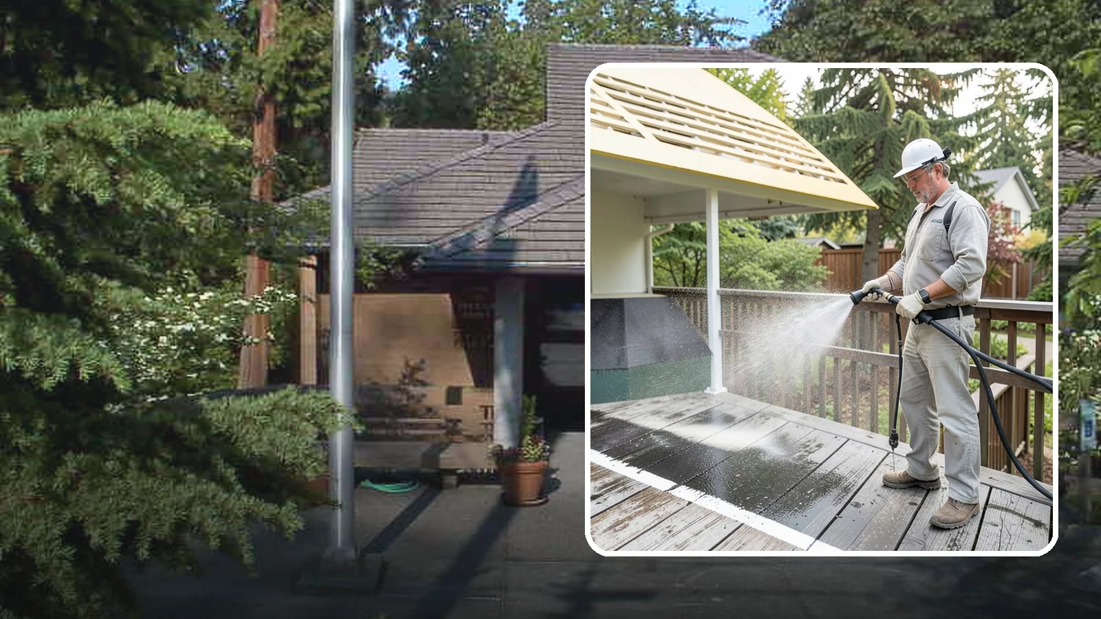 Deck Mildew Removal in Yarrow Point, King County, WA - Kill and remove the mildew that shaded, damp Washington decks grow between the boards.