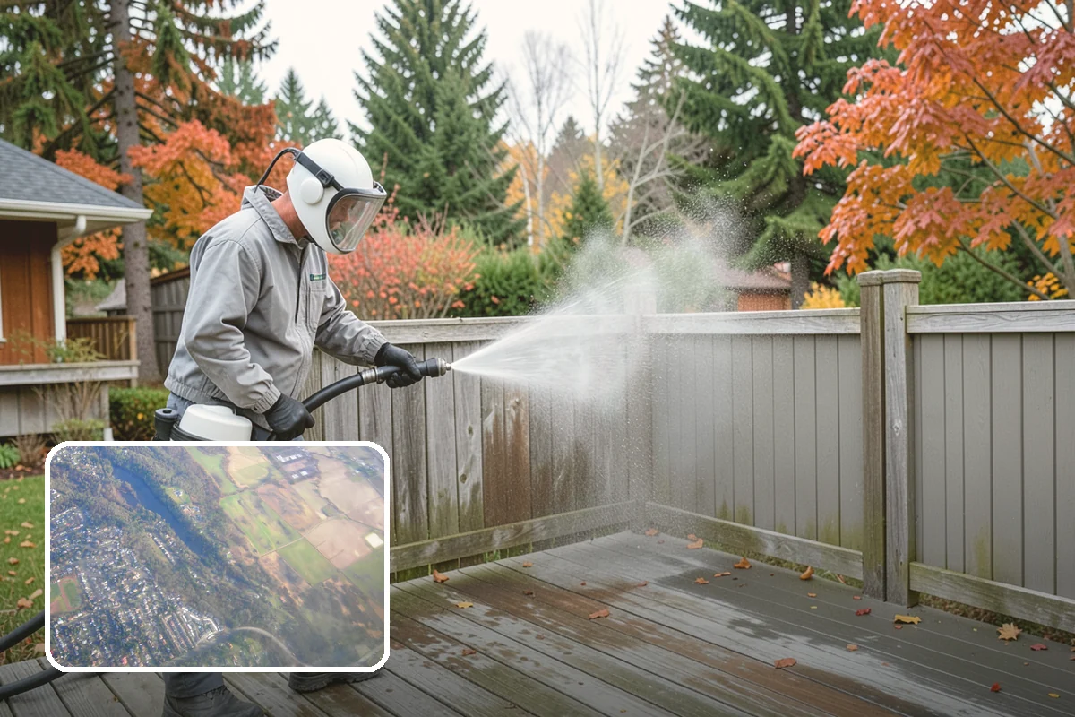 Deck Paint Removal in Algona, King County, WA - Removes peeling deck paint to sound wood