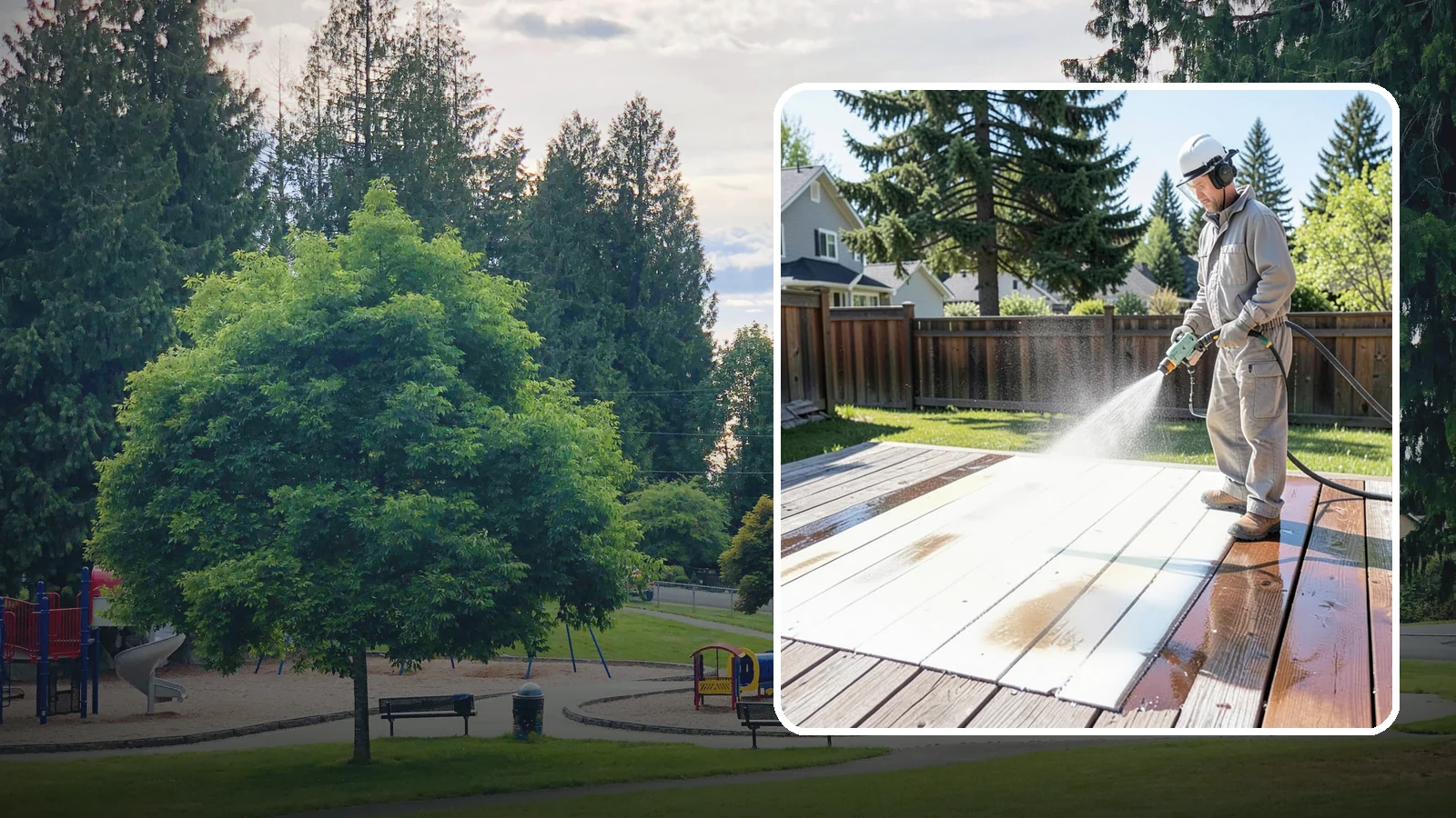 Deck Paint Removal in Bonney Lake, Pierce County, WA - Remove failing deck paint to expose sound wood for a proper refinish or restain.