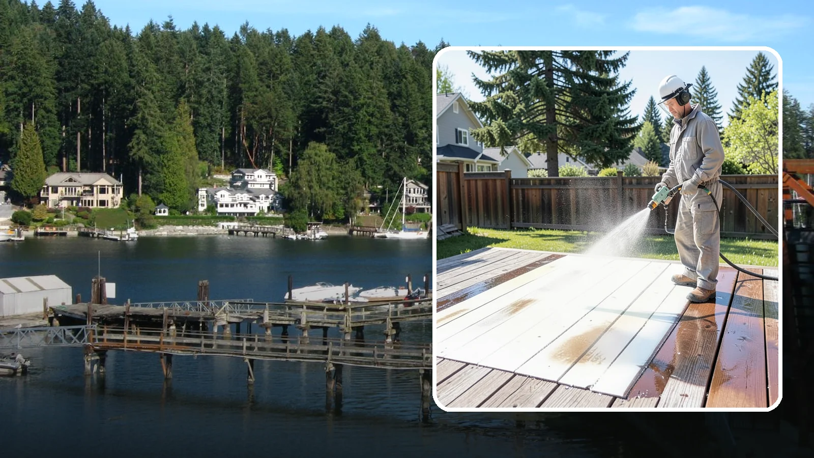 Deck Paint Removal in Gig Harbor, Pierce County, WA - Remove failing deck paint to expose sound wood for a proper refinish or restain.