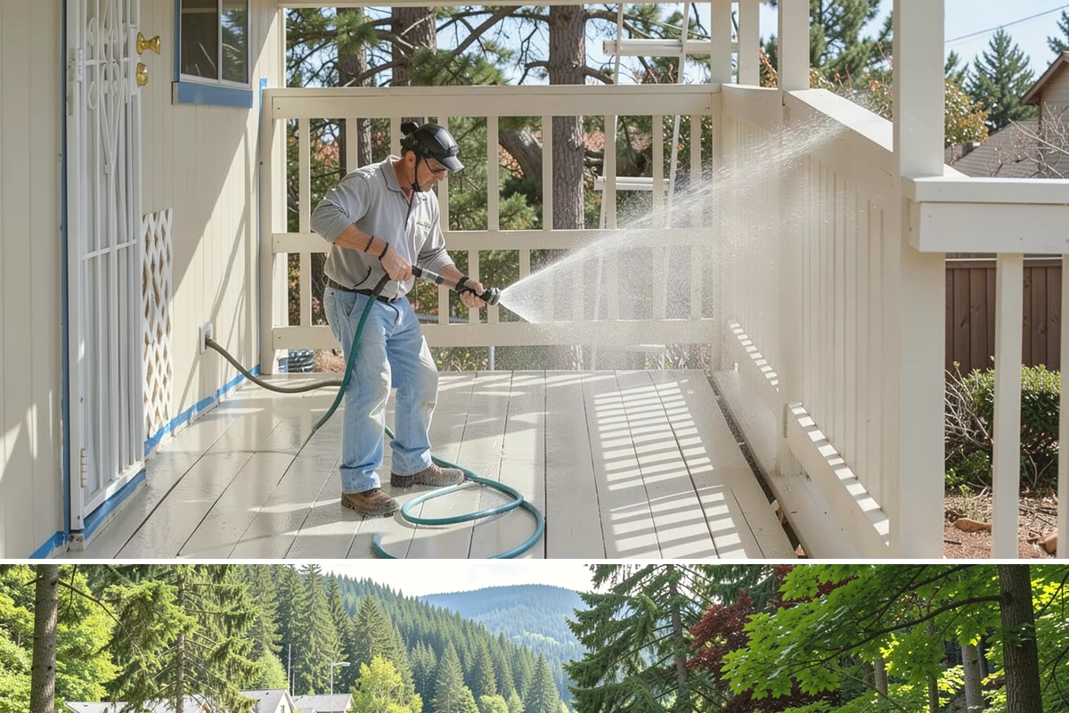 Deck Paint Removal in Lake Forest Park, King County, WA - Remove deck paint during dry summer weeks so the wood cures before refinishing.