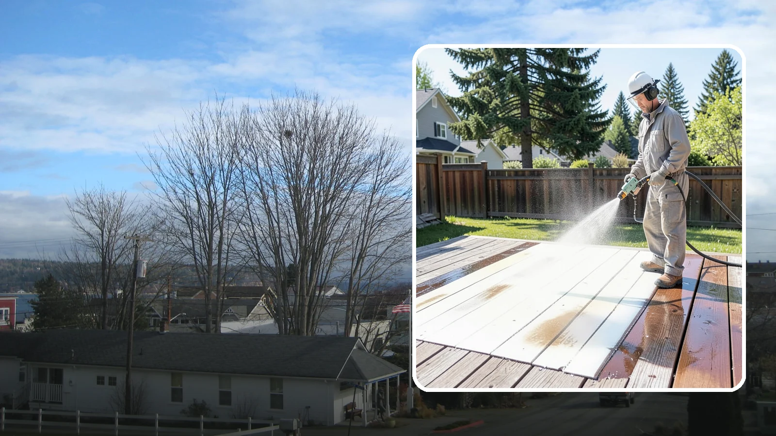 Deck Paint Removal in Langley, Island County, WA - Remove failing deck paint to expose sound wood for a proper refinish or restain.