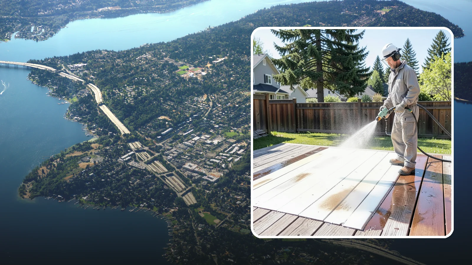 Deck Paint Removal in Mercer Island, King County, WA - Remove failing deck paint to expose sound wood for a proper refinish or restain.