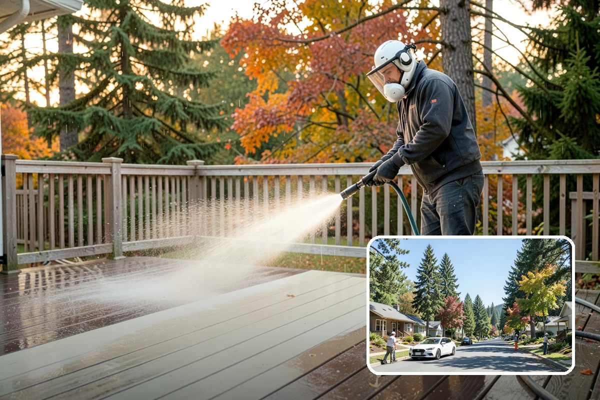 Deck Paint Removal in Orting, Pierce County, WA - Removes peeling deck paint to sound wood